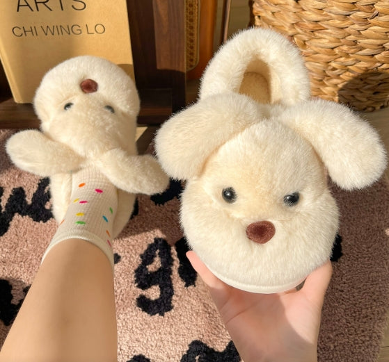 🐶 Cute Puppy Cotton Slippers