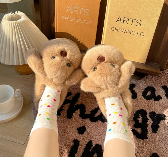 🐶 Cute Puppy Cotton Slippers
